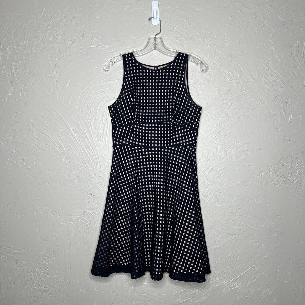 LOFT Navy Eyelet Dress - Size 0